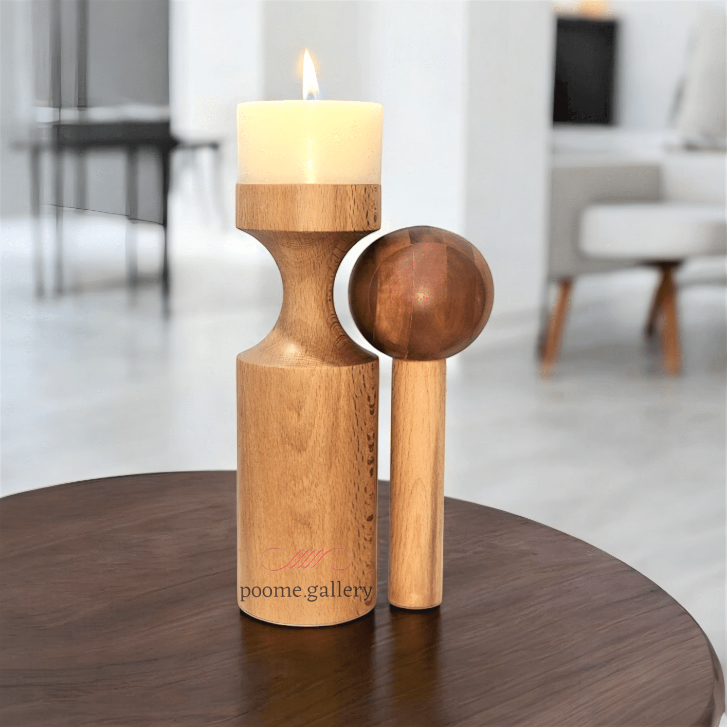 8 جاشمعی چوبی مدرن کد 103 - تصویر 1